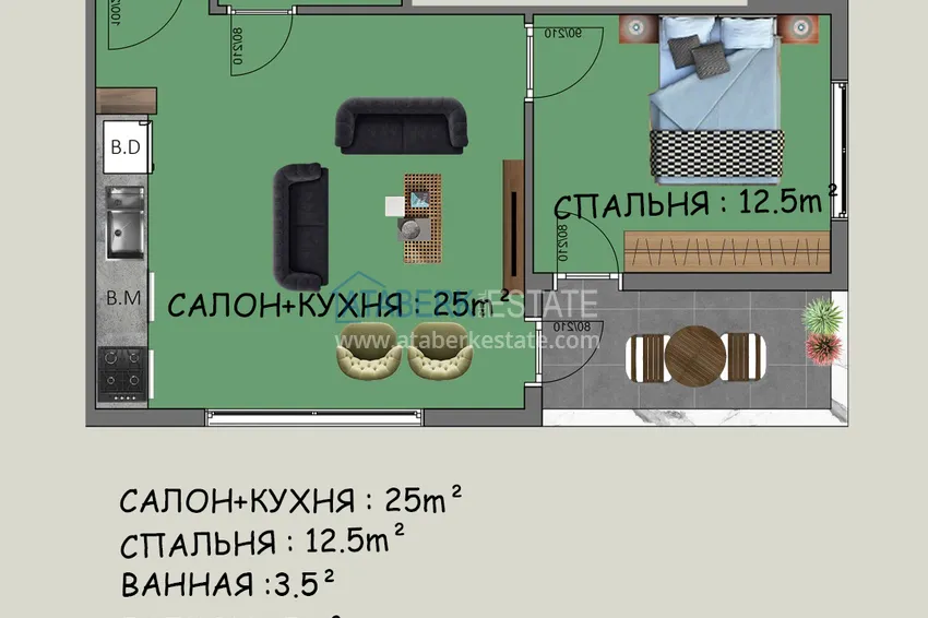 Купить дешево Новый инвестиционно-привлекательный проект в центре Алании 3 