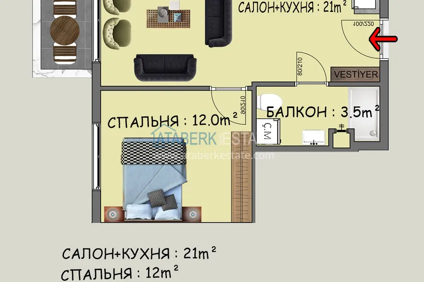 Купить дешево Новый инвестиционно-привлекательный проект в центре Алании 5 