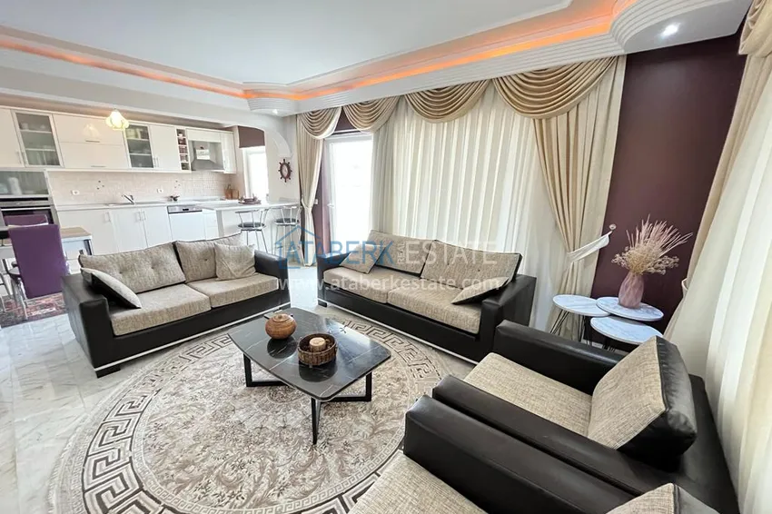 Приобрести Квартира в районе Махмутлар с мебелью и видом на море в жилом комплексе с бассейном  6 