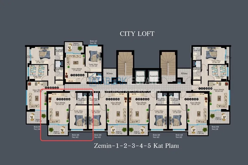 Купить дешево Квартира в Авсалларе в строящемся комплексе от инвестора  1 