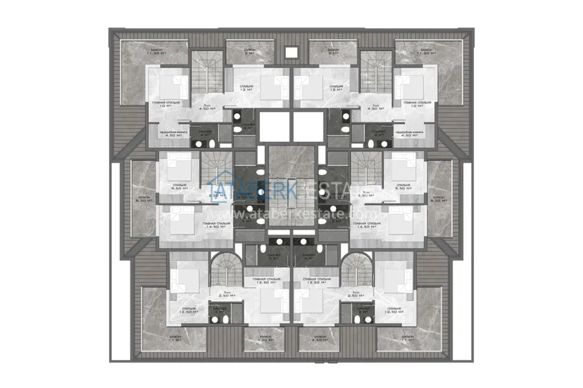 Купить дешево Новый проект в центре Алании бутик-комплекс премиум класса  15 