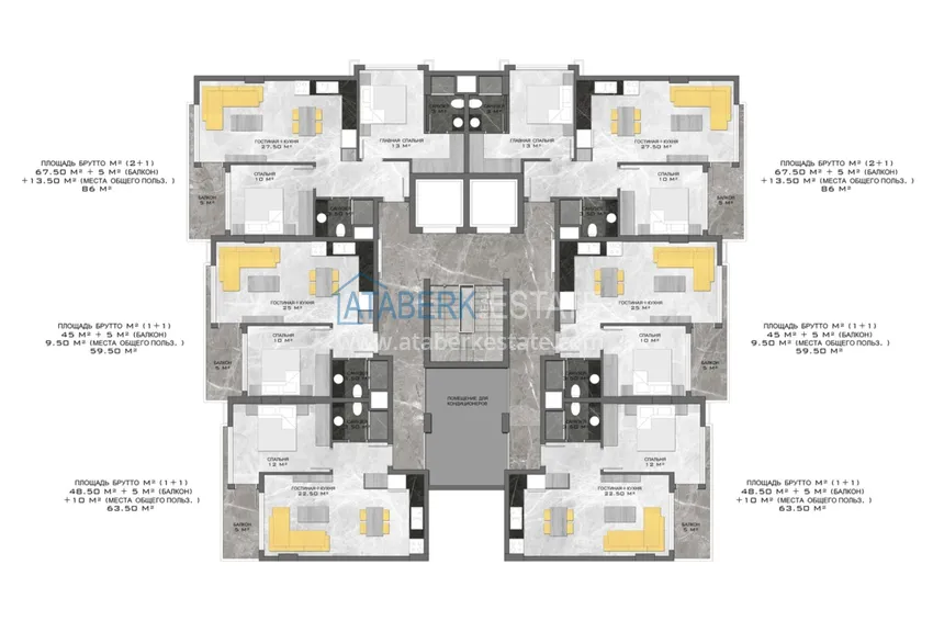 Купить дешево Новый проект в центре Алании бутик-комплекс премиум класса  2 