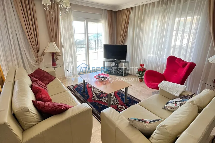 Приобрести Видовой садовый дуплекс в Алании – Бекташ, меблированный 12 