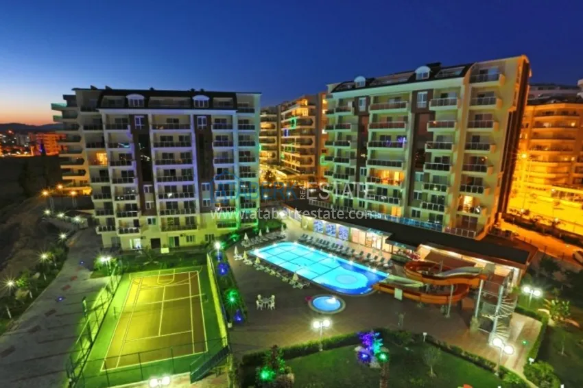 Квартира в Авсалларе двухкомнатная с видом на море в комплексе с частным пляжем 14 