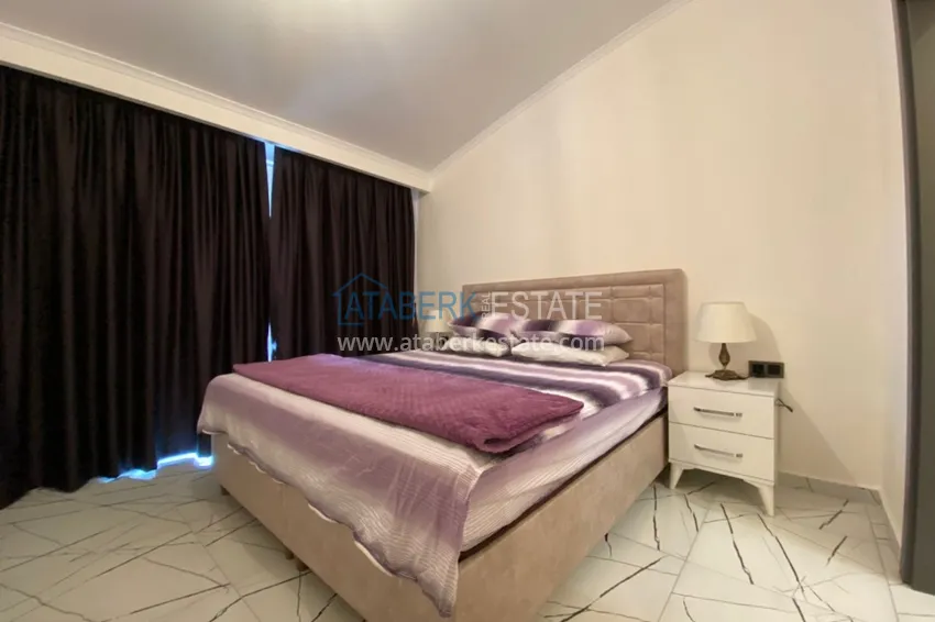 Приобрести Пентхаус – дуплекс в Оба меблированный в молодом современном комплексе с видом на горы 12 