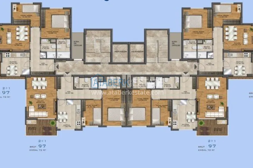 Купить дешево Квартиры в районе Авсаллар от инвестора в строящемся комплексе 1 