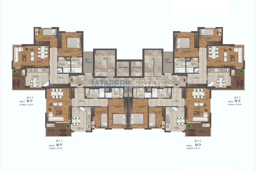 Купить дешево Квартиры в районе Авсаллар от инвестора в строящемся комплексе 2 