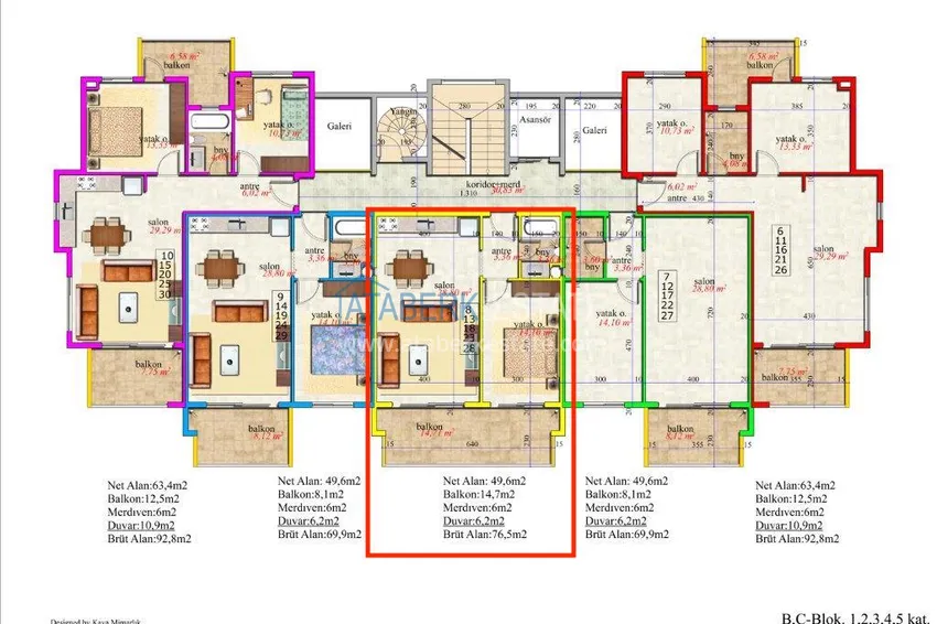 Купить дешево Квартира в Авсалларе двухкомнатная с видом на море в комплексе с частным пляжем 2 