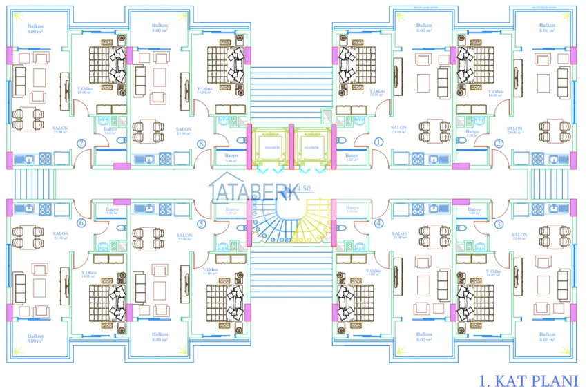 Купить дешево Квартиры в Алании район Окурджалар – новый проект офф-плана на первой береговой  1 
