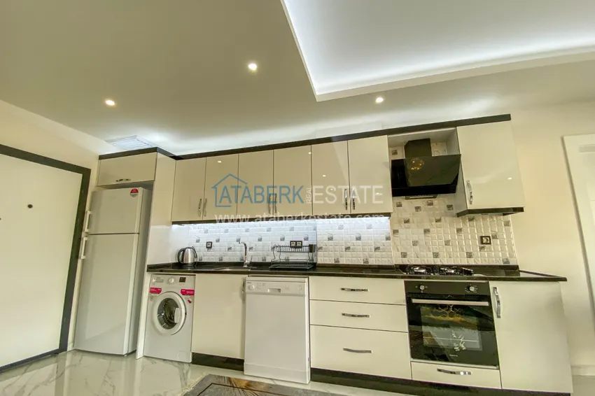 Приобрести Садовый дуплекс в Алании – район Оба с чистовой отделкой и новой мебелью 13 