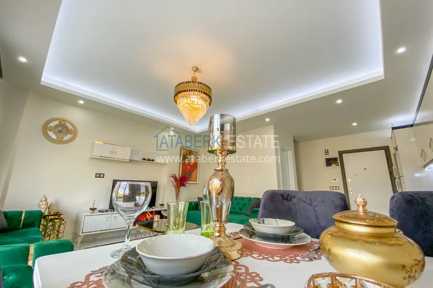 Приобрести Садовый дуплекс в Алании – район Оба с чистовой отделкой и новой мебелью 17 