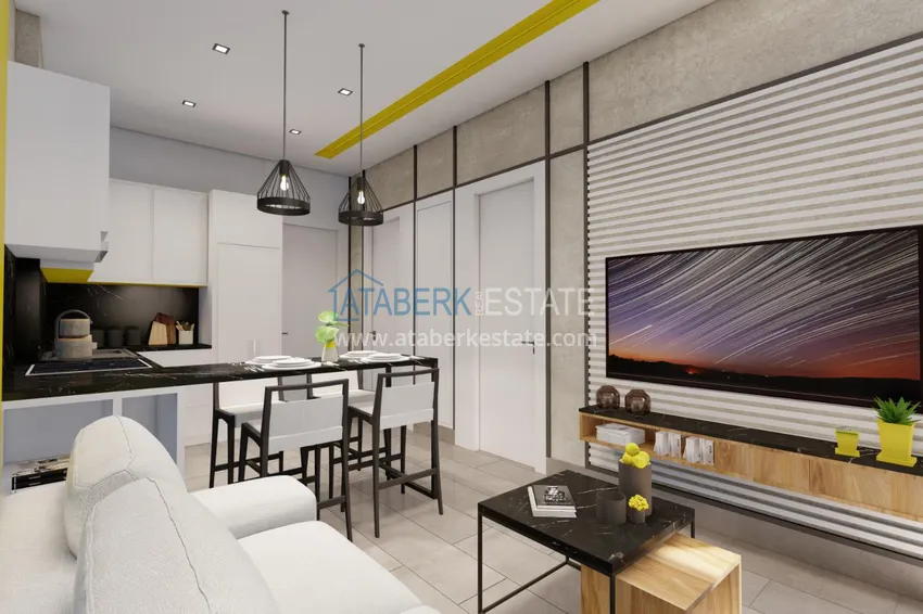 Приобрести Квартиры в центре Алании двухкомнатные с чистовой отделкой в молодом современном комплексе  2 