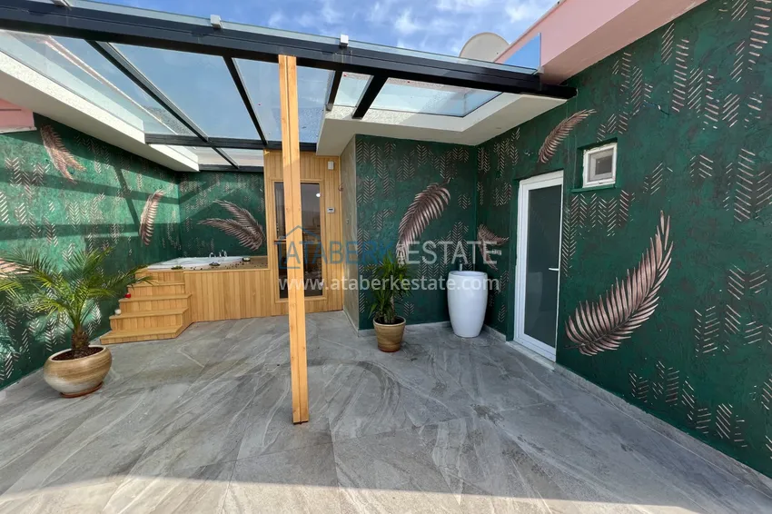 Приобрести Пентхаус-дуплекс в Махмутларе меблированный, с сауной и видом на море 17 