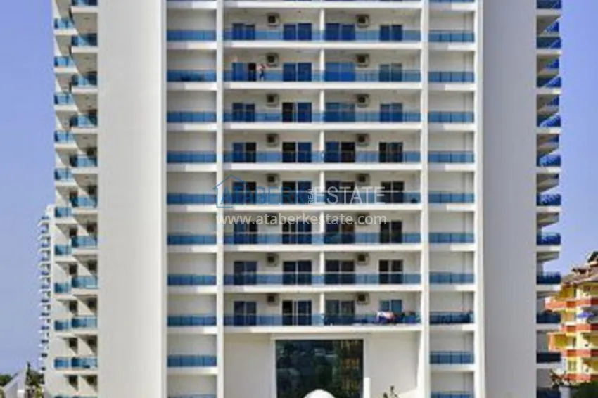 Квартира в Махмутларе с мебелью и видом на море в резиденции на второй береговой 2 