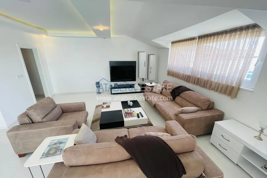 Приобрести Двухуровневый пентхаус в Алании район Кестель с мебелью 4