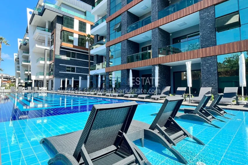 Квартира в Алании – район Оба с высококачественной чистовой отделкой и отдельной кухней  3 