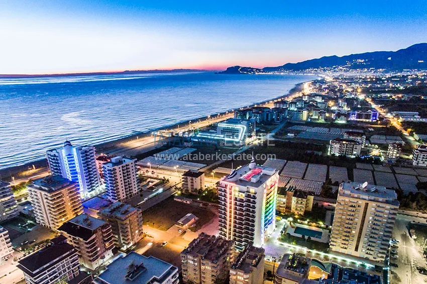 Квартира в Махмутларе с мебелью и видом на море в резиденции на второй береговой 3 