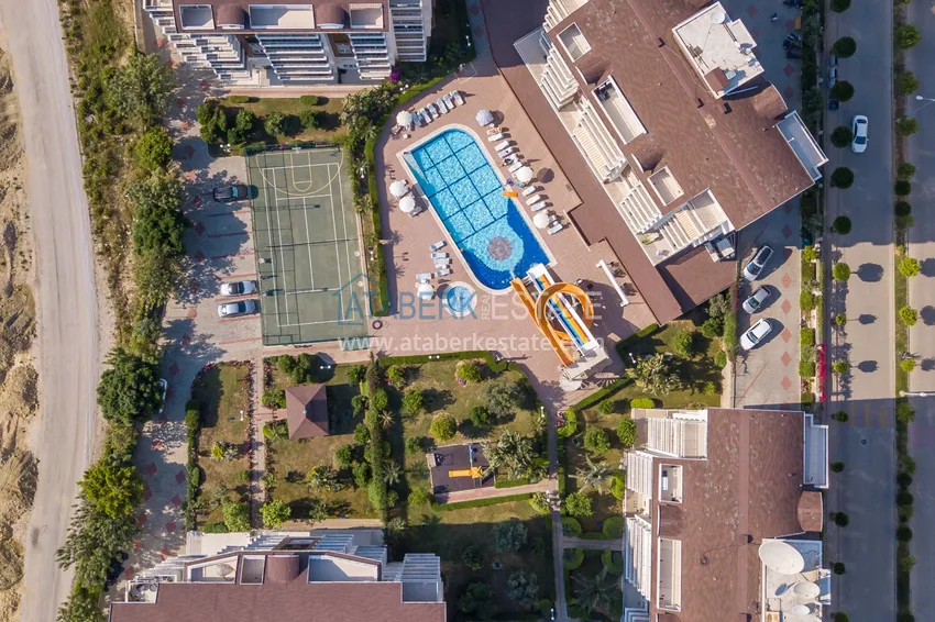 Квартира двухкомнатная с видом на море в комплексе с частным пляжем в Авсалларе 29 