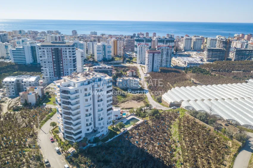 Пентхаус в Махмутларе с мебелью, видом на море и горы  3 