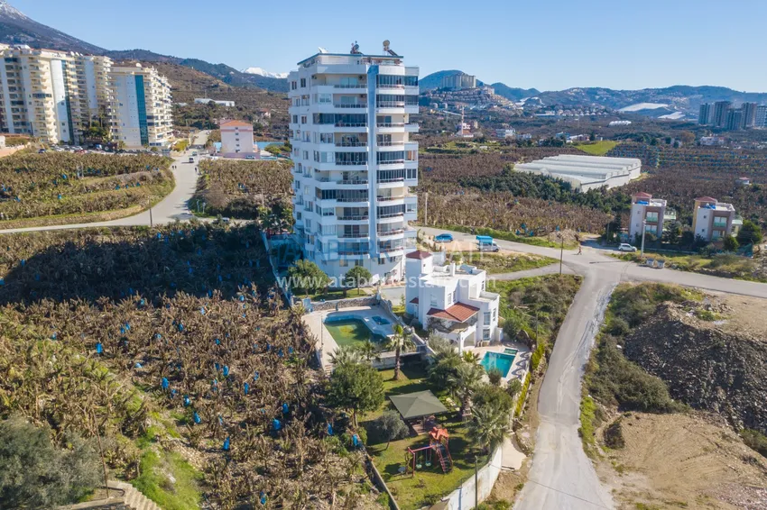 Пентхаус в Махмутларе с мебелью, видом на море и горы  6 