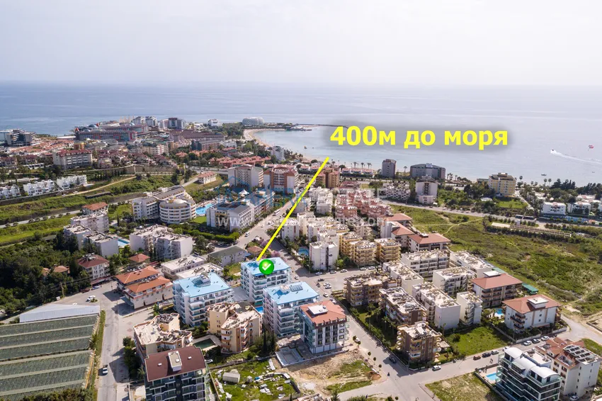 Квартира в Авсалларе с мебелью в элитном комплексе у пляжа Инджекум 9 