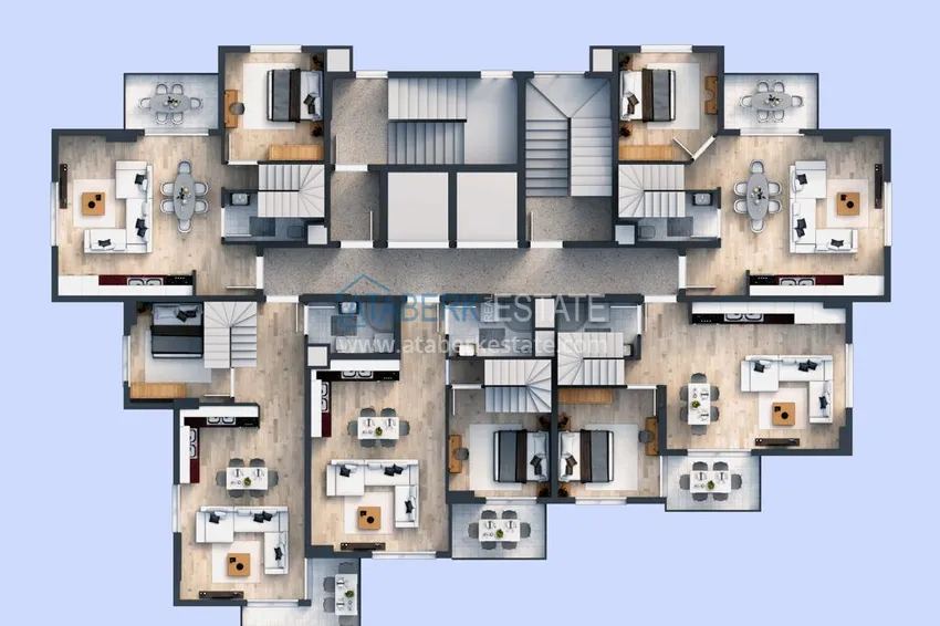 Купить дешево Новый инвестиционный проект жилого комплекса в Авсалларе с закрытой благоустроенной территорией 25 