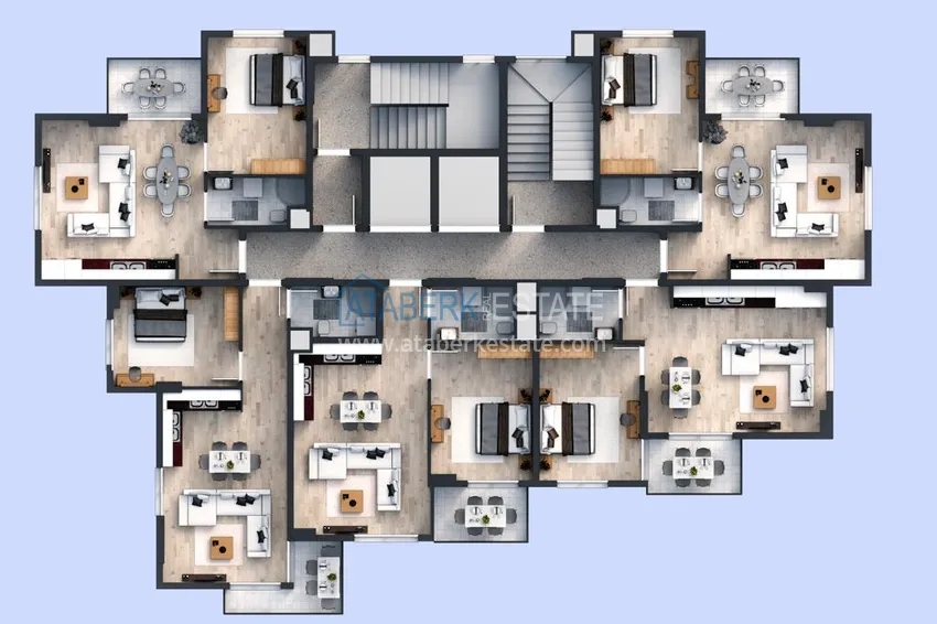 Купить дешево Новый инвестиционный проект жилого комплекса в Авсалларе с закрытой благоустроенной территорией 26 