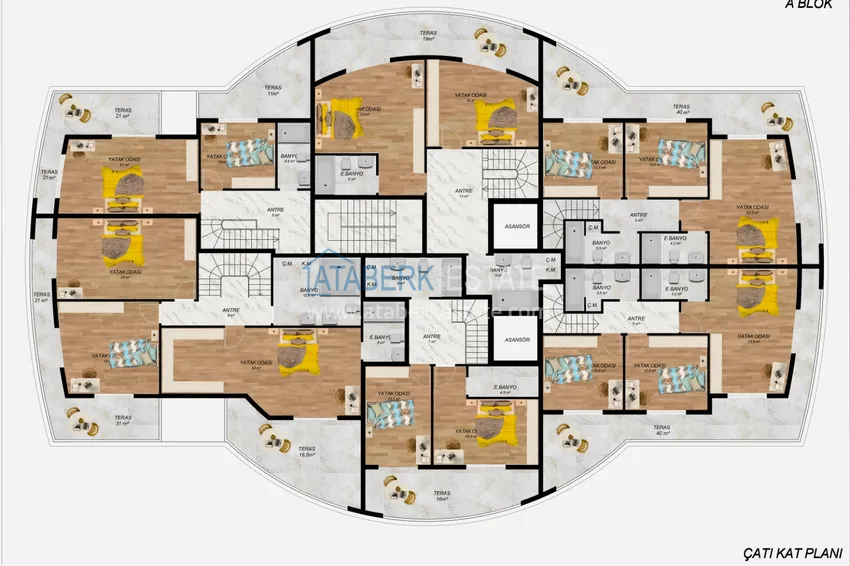 Купить дешево Новый проект офф-плана многоквартирного жилого комплекса в центре Аланьи 4 