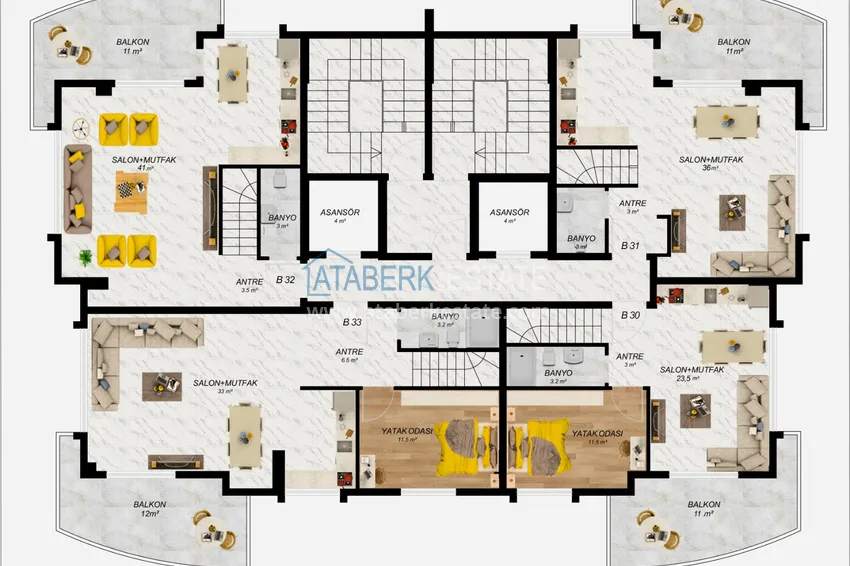 Купить дешево Новый проект офф-плана многоквартирного жилого комплекса в центре Аланьи 7 