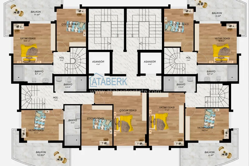 Купить дешево Новый проект офф-плана многоквартирного жилого комплекса в центре Аланьи 9 
