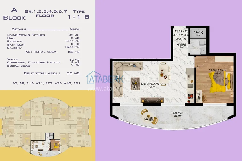Купить дешево Новый проект офф-плана многоквартирного жилого комплекса в центре Аланьи 12 