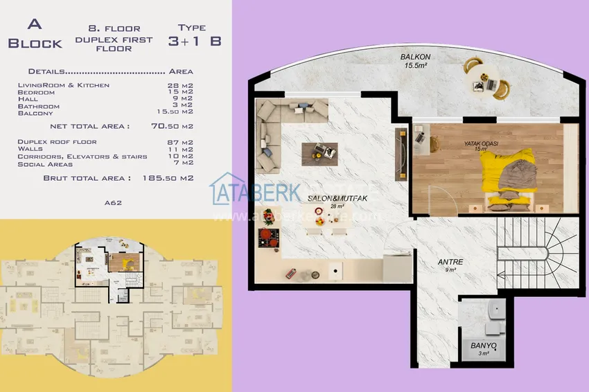 Купить дешево Новый проект офф-плана многоквартирного жилого комплекса в центре Аланьи 26 