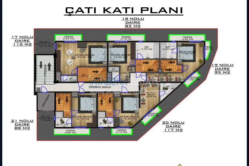 Купить дешево Пентхаус в Алании - район Махмутлар, двухуровневый с новой мебелью 3