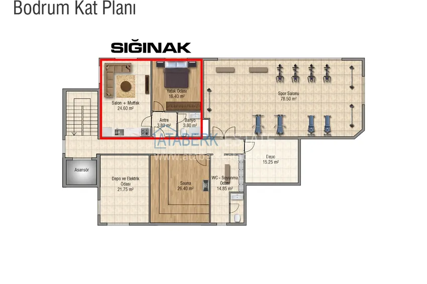 Купить дешево Пентхаус в Алании - район Махмутлар, двухуровневый с новой мебелью 1