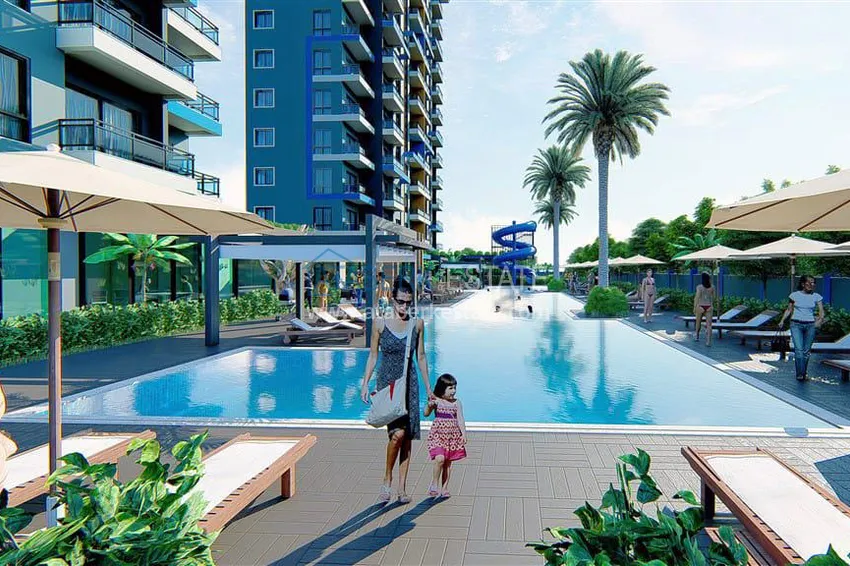 Трехкомнатная квартира в районе Махмутлар, с видом на море 10 