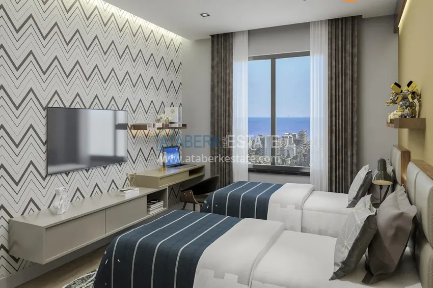 Приобрести Квартиры в Алании - район Махмутлар в строящемся жилом комплексе 10