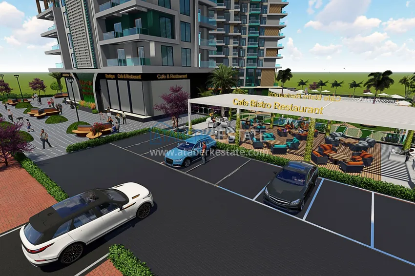 Квартира в Махмутларе от инвестора в комплексе на завершающем этапе строительства с богатой внутренней инфраструктурой 12 