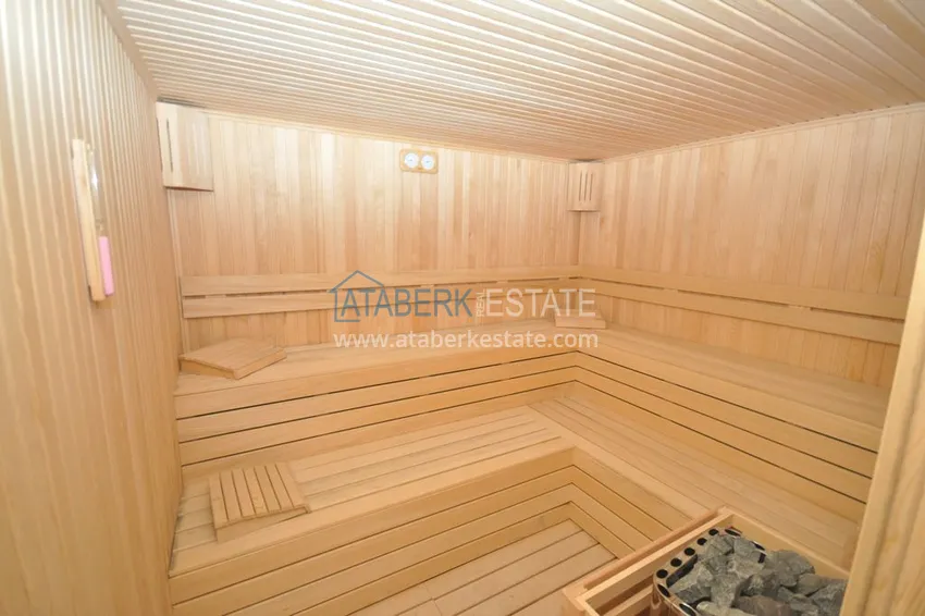 Пентхаус в Махмутларе с мебелью, сауной и видом на море и горы 12