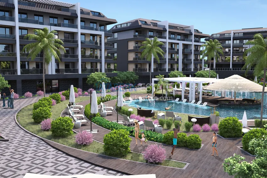 Квартира в районе Оба в жилом комплексе на этапе строительства 1 