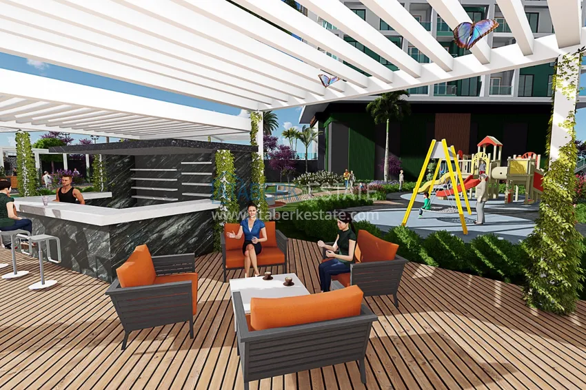 Квартира в Махмутларе от инвестора в комплексе на завершающем этапе строительства с богатой внутренней инфраструктурой 16 