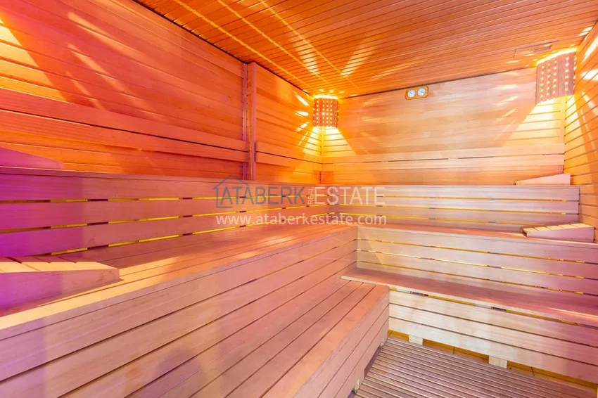 Квартира в Махмутларе в благоустроенном жилом комплексе полностью готовая для проживанияи с мебелью с видом на море и горы 17 