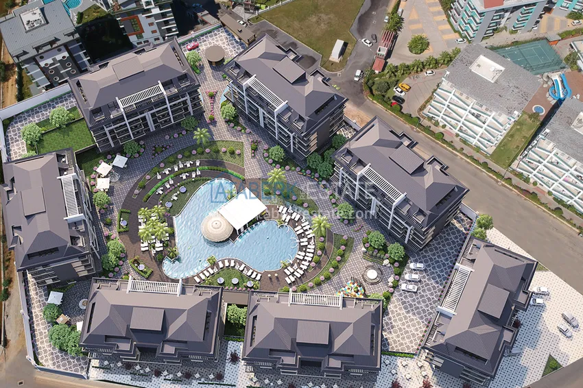 Квартира в районе Оба в жилом комплексе на этапе строительства 4 