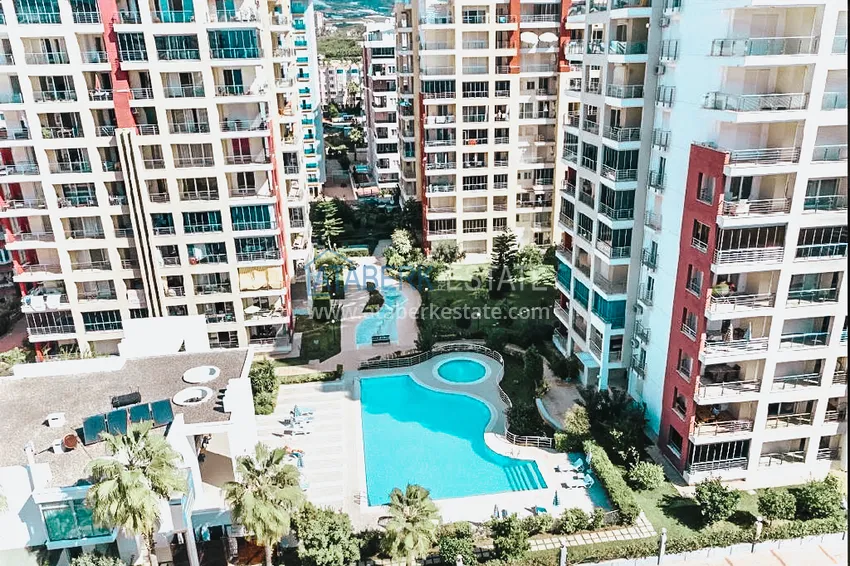 Квартира в Махмутларе с мебелью отдельной кухней и видом на море 2 