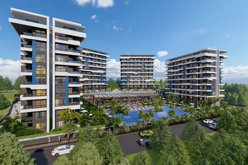 Квартиры в комплексе класса люкс в районе Окурджалар, Алания 1 