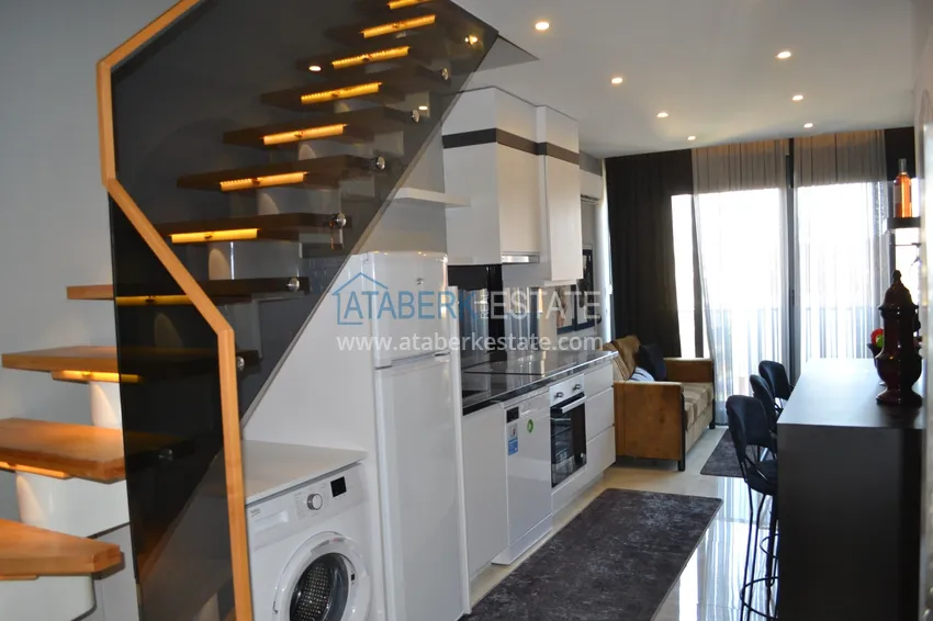 Приобрести Дуплекс с видом на море, в Махмутларе меблированный, первая линия 1