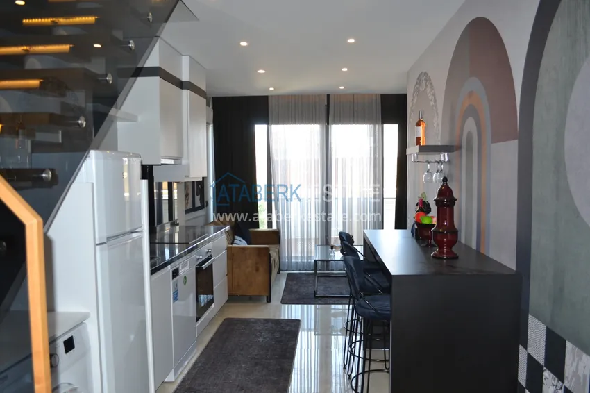 Приобрести Дуплекс с видом на море, в Махмутларе меблированный, первая линия 2