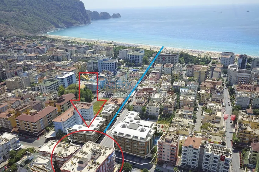 Квартира в центре Алании - район пляжа Клеопатра, с современной мебелью и видом на горы  1 