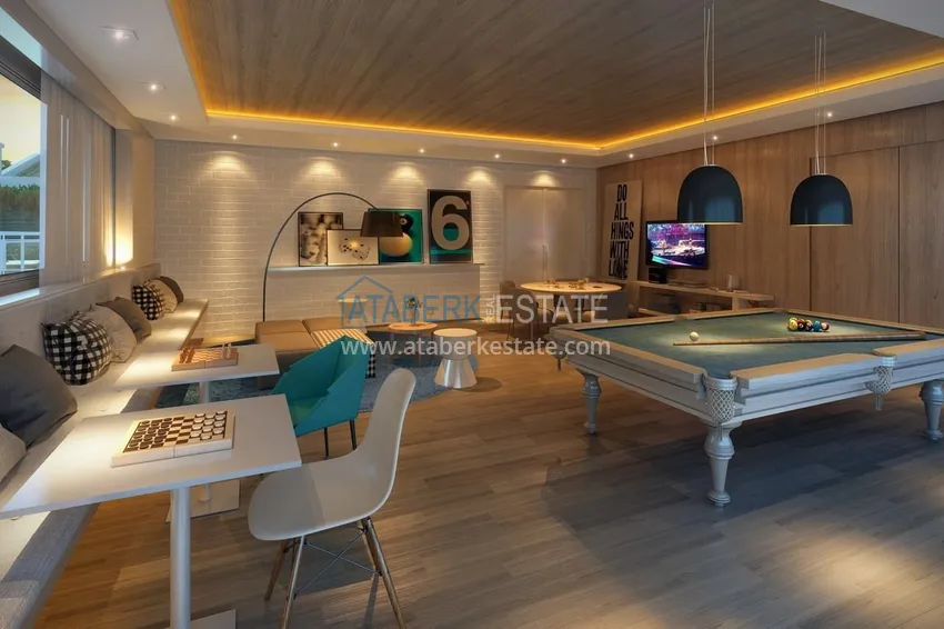 Квартира в Махмутларе от инвестора в комплексе на завершающем этапе строительства с богатой внутренней инфраструктурой 33 