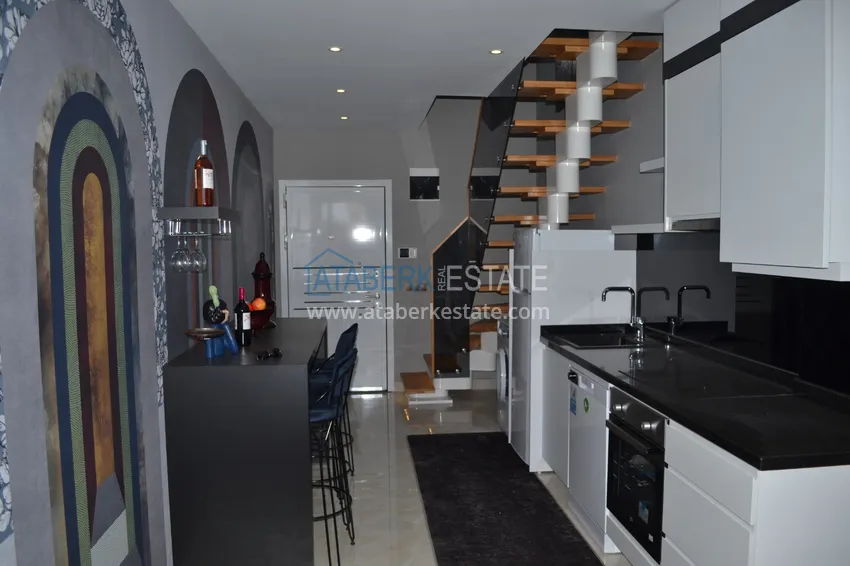 Приобрести Дуплекс с видом на море, в Махмутларе меблированный, первая линия 3