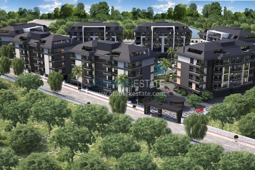 Квартира в районе Оба в жилом комплексе на этапе строительства 7 